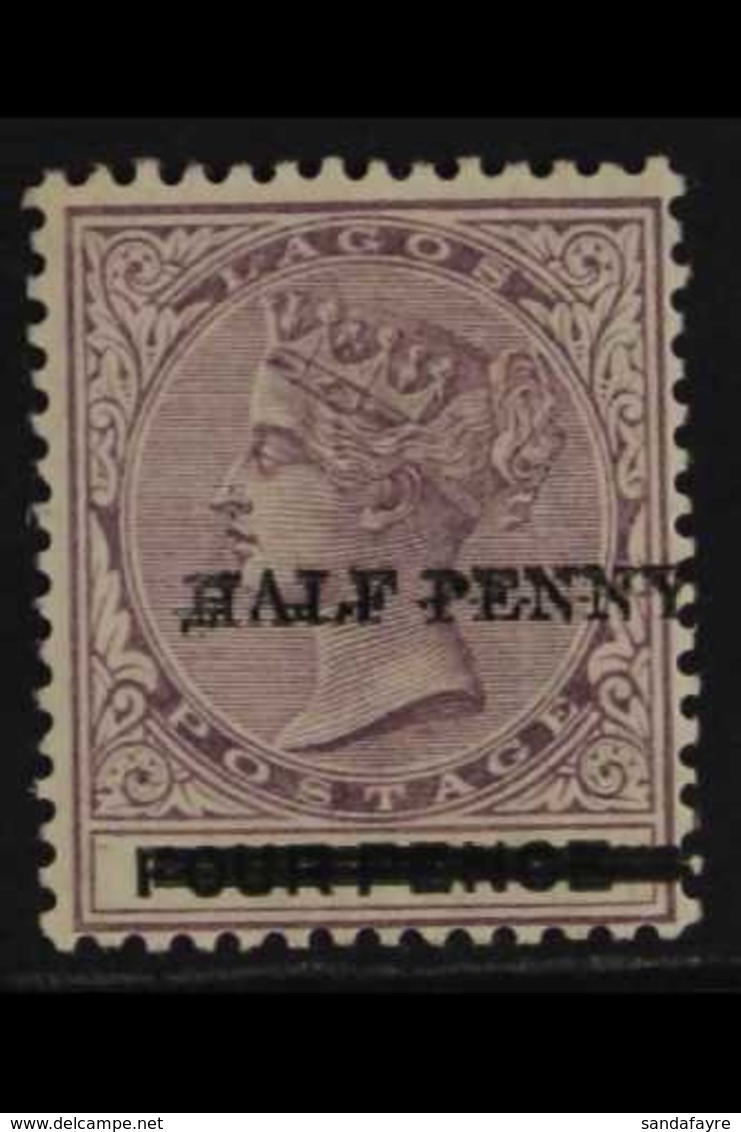 1893  ½d On 4d Dull Mauve And Black, Variety "surcharge Double", SG 42a, Very Fine Mint. For More Images, Please Visit H - Nigeria (...-1960)