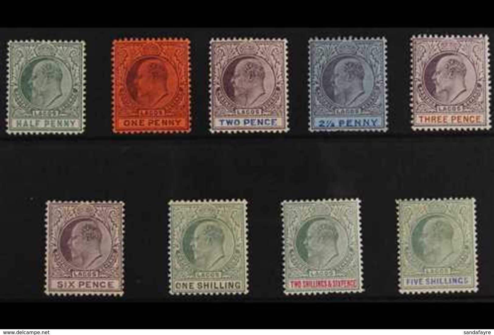 1904  Ed VII Set Complete To 5s, SG 44/52, Very Fine Mint. (9 Stamps) For More Images, Please Visit Http://www.sandafayr - Nigeria (...-1960)