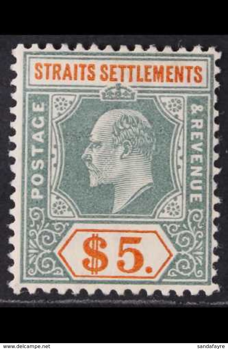 1904  $5 Dull Green And Brown Orange, Wmk MCA, Ed VII, SG 138, Very Fine And Fresh Mint. For More Images, Please Visit H - Straits Settlements