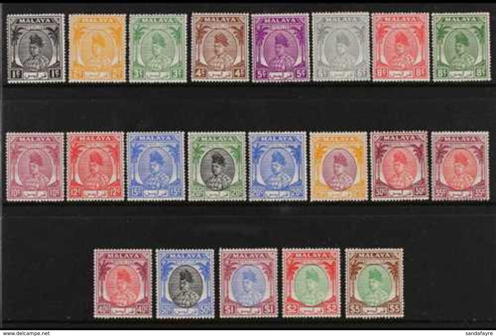 PERLIS  1951-55 Raja Complete Definitive Set, SG 7/27, Very Fine Mint (21 Stamps) For More Images, Please Visit Http://w - Sonstige & Ohne Zuordnung