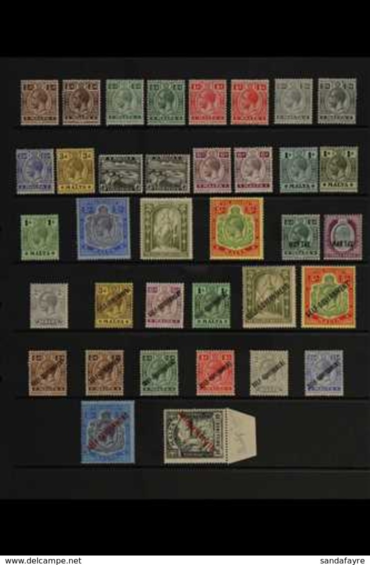 1914-35 KGV FINE MINT COLLECTION  MOST IN COMPLETE SETS, Neatly Presented On A Series Of Stock Pages, We See 1914-21 Wmk - Malta (...-1964)