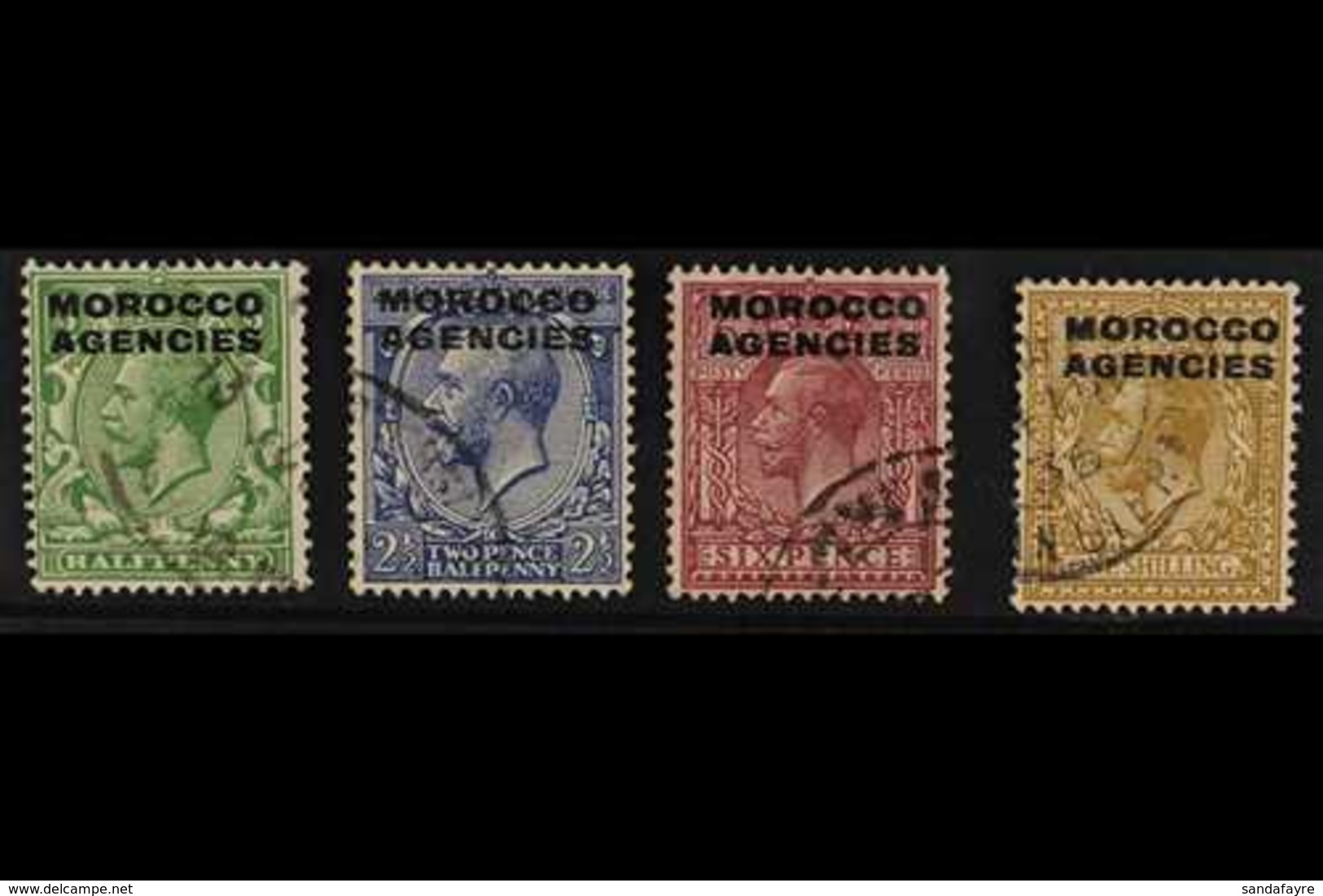 BRITISH  1925-36 ½d, 2½d, 6d, And 1s, With Type 8 Long Opts, SG 55b, 58a, 60b, And 61b, Very Fine Used. (4 Stamps) For M - Sonstige & Ohne Zuordnung