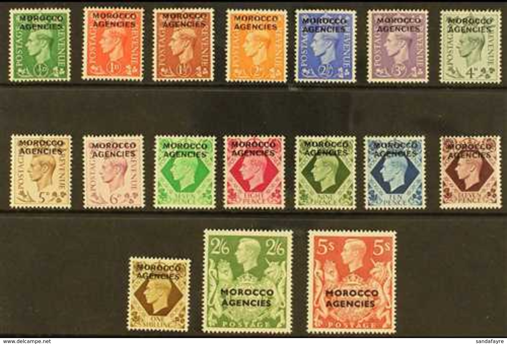 BRITISH CURRENCY  1949 Overprints Complete Set, SG 77/93, Fine Never Hinged Mint, Very Fresh, All Expertized Zumstein. ( - Sonstige & Ohne Zuordnung