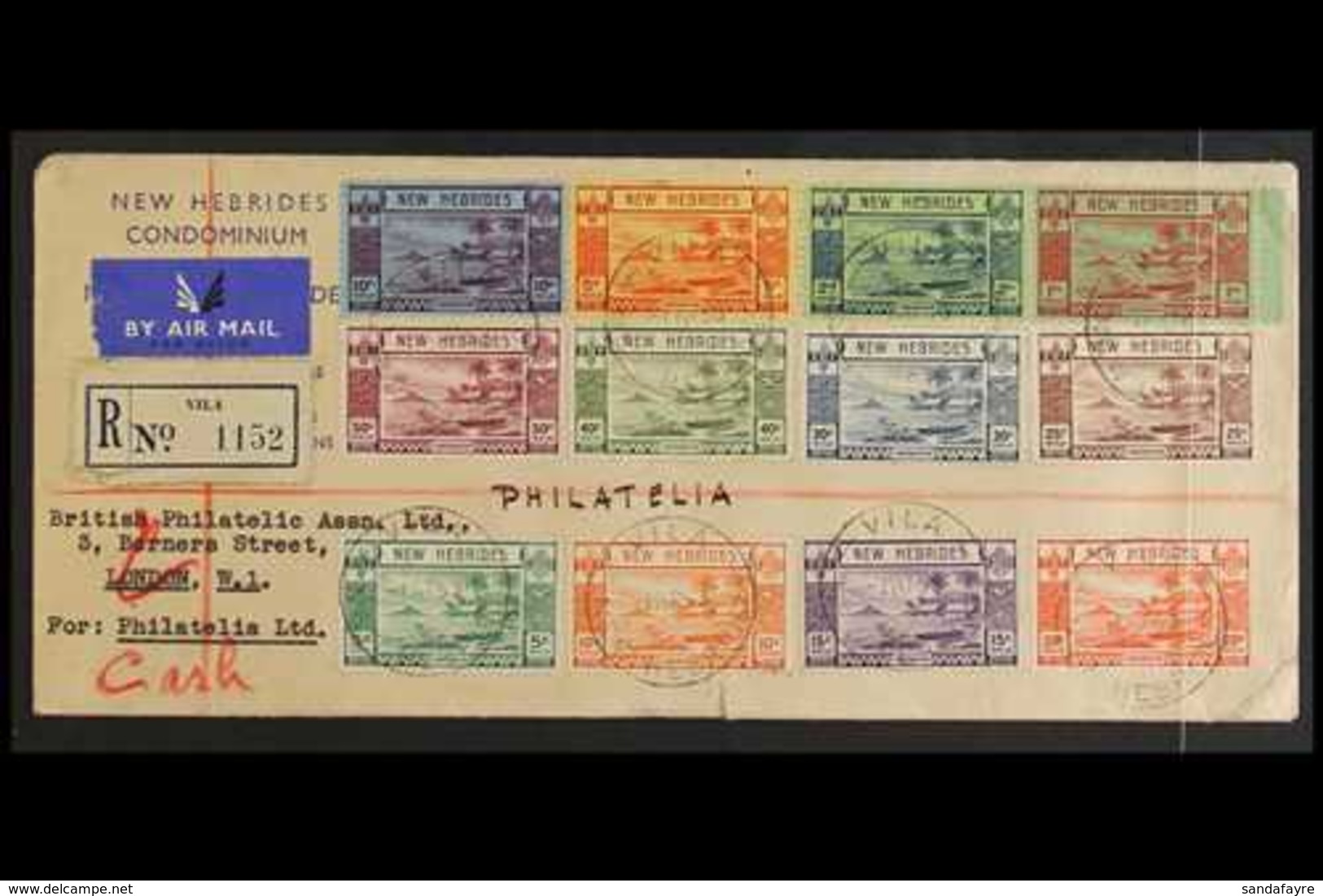 1938  English Gold Currency Complete Set, Used On Registered FIRST DAY COVER To London, SG 52/63, Fine VILA C.d.s. Postm - Sonstige & Ohne Zuordnung