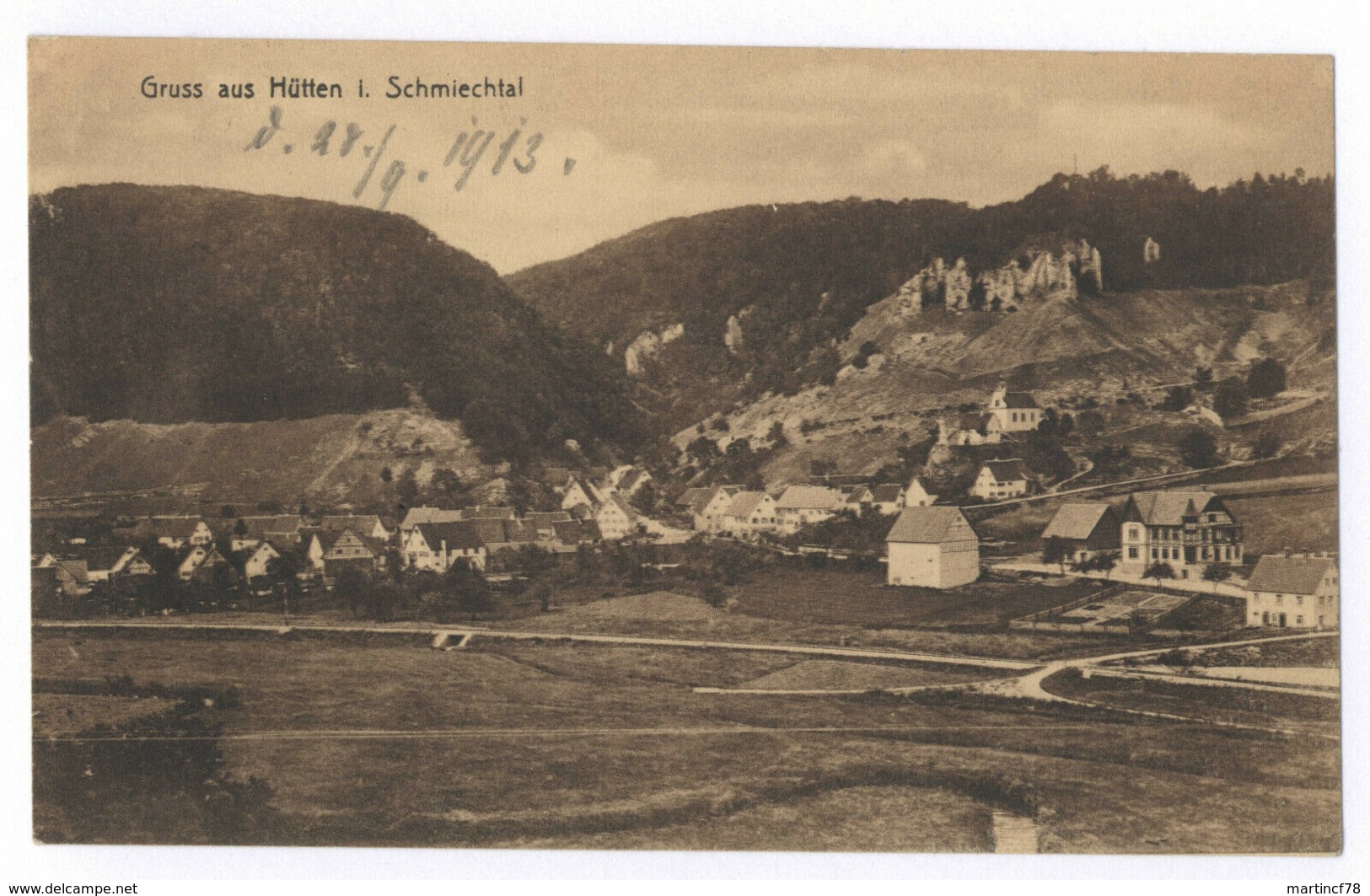 Gruss Aus Hütten I. Schmiechtal 1913 Schelklingen Alb-Donau-Kreis Ansichtskarte - Schelklingen