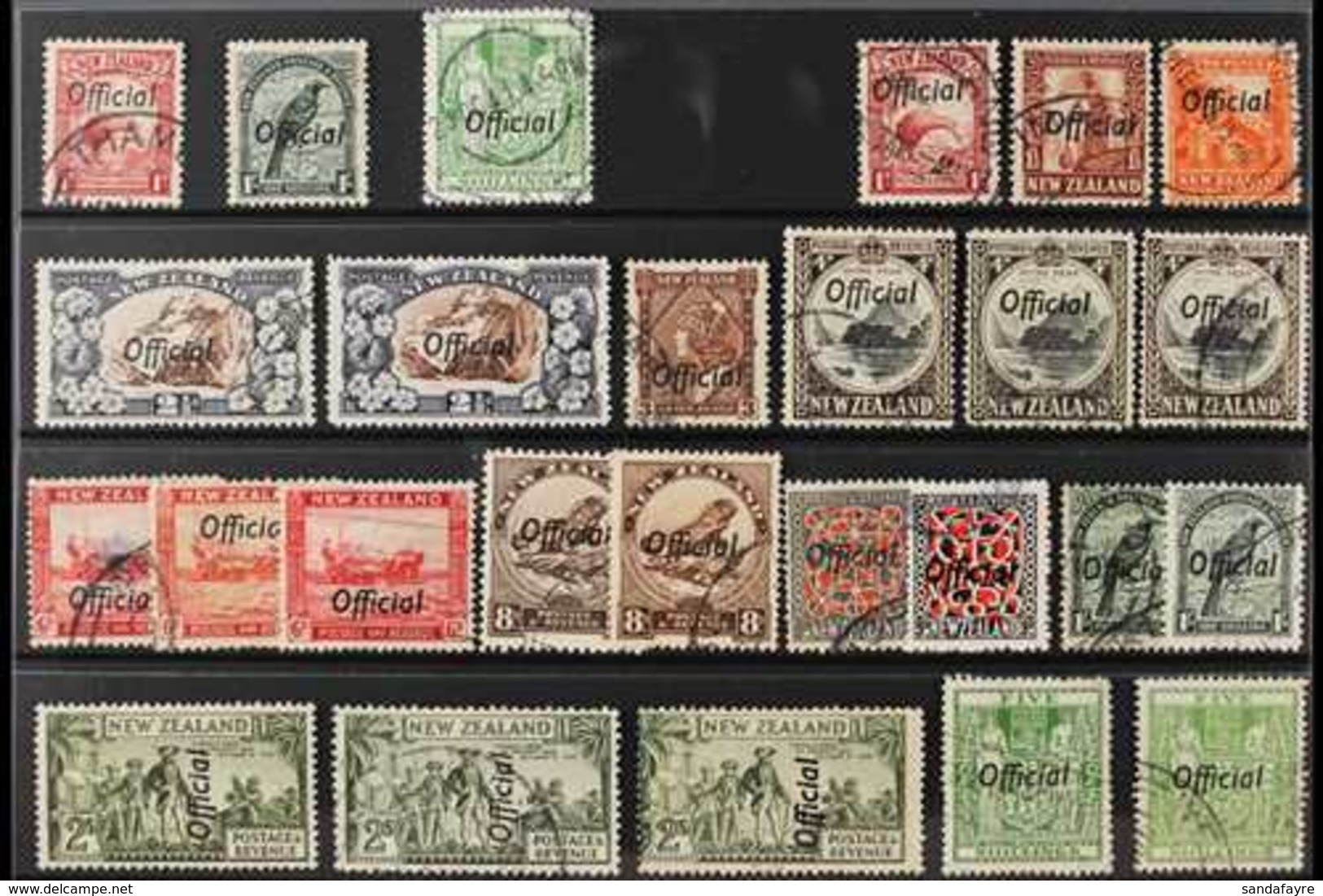 OFFICIALS  1936-61 USED PICTORIAL COLLECTION Presented On A Stock Card, ALL DIFFERENT & Including 1936-61 Single NZ & St - Sonstige & Ohne Zuordnung