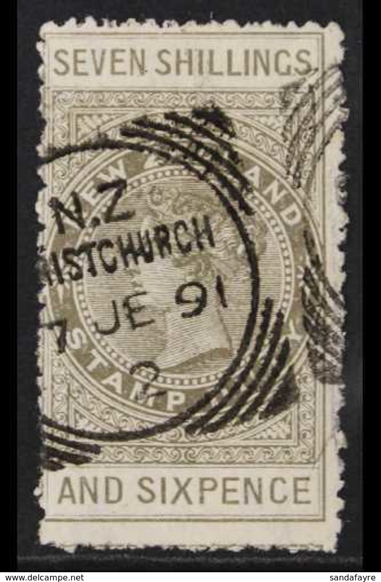 POSTAL FISCAL  1882-1930. 7s6d Bronze-grey, Perf 12, SG F16, Fine Used With "Christchurch" Squared Circle Postmark. For  - Sonstige & Ohne Zuordnung