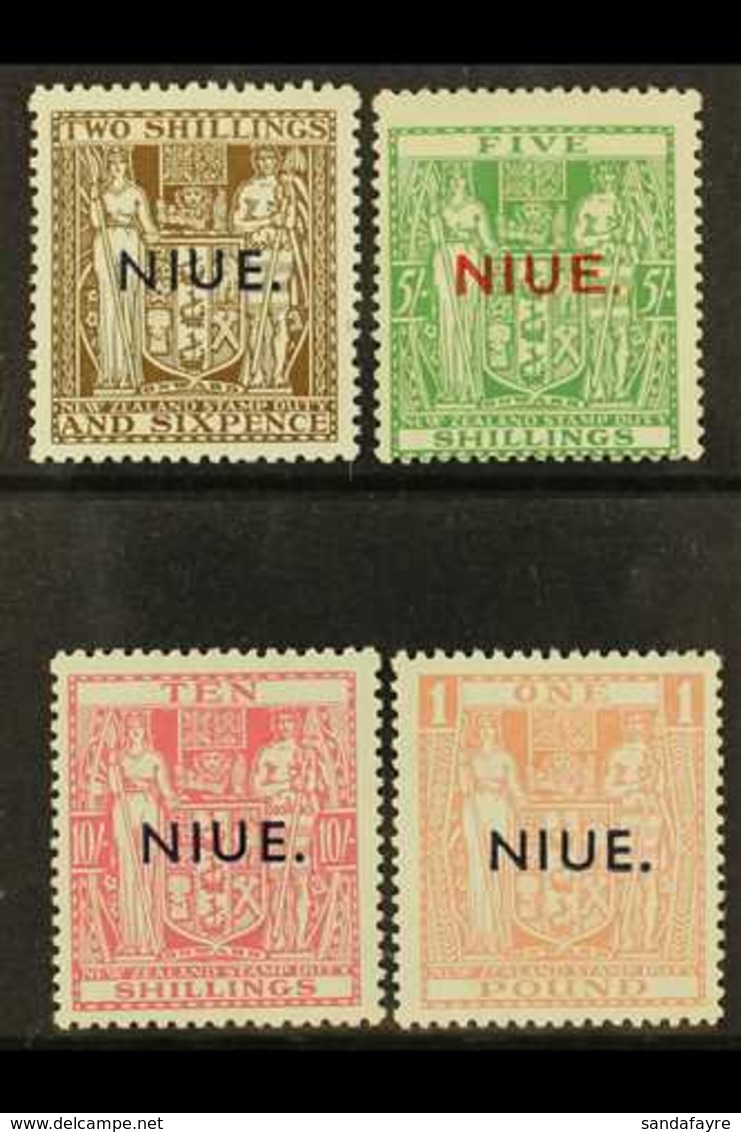 1941-67  Postal Fiscal Stamps Ovptd With SG Type 17 "NIUE," Watermark SG Type W43, Thin "Wiggins Teape" Paper, SG 79/82, - Niue