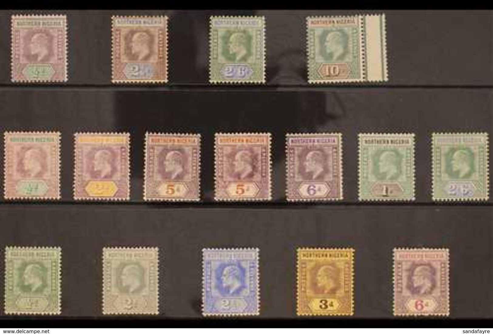 1902-11 MINT KEVII SELECTION  Presented On A Stock Card & Includes 1902 CA Wmk Range To 2s6d & 10s, 1905-07 Range With M - Nigeria (...-1960)
