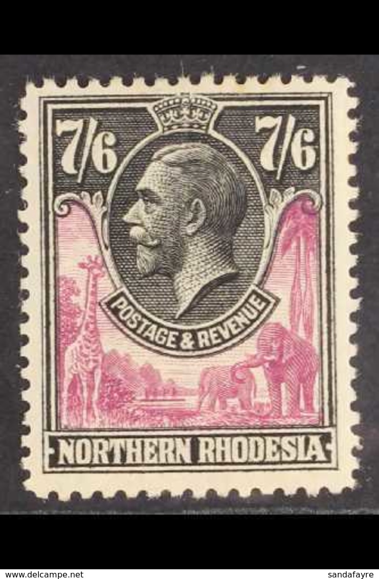 1925  7s6d Rose-purple And Black, SG 15, Fine Mint. For More Images, Please Visit Http://www.sandafayre.com/itemdetails. - Nordrhodesien (...-1963)