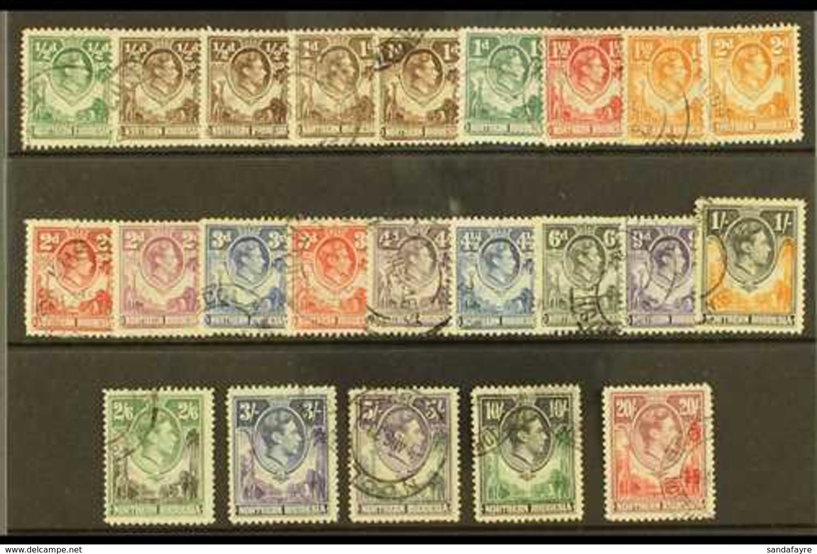 1938  Geo VI Set Complete To 20s, SG 25/45, Very Fine Used. (21 Stamps) For More Images, Please Visit Http://www.sandafa - Nordrhodesien (...-1963)