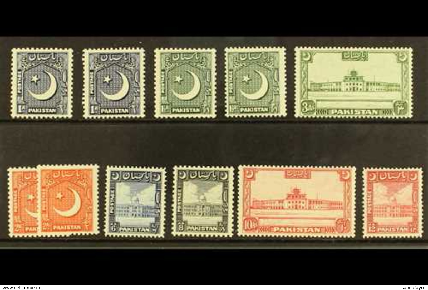 1949-53  Complete Definitive Set, SG 44/51, With All Additional Perfs, Very Fine Mint. (11 Stamps) For More Images, Plea - Pakistan