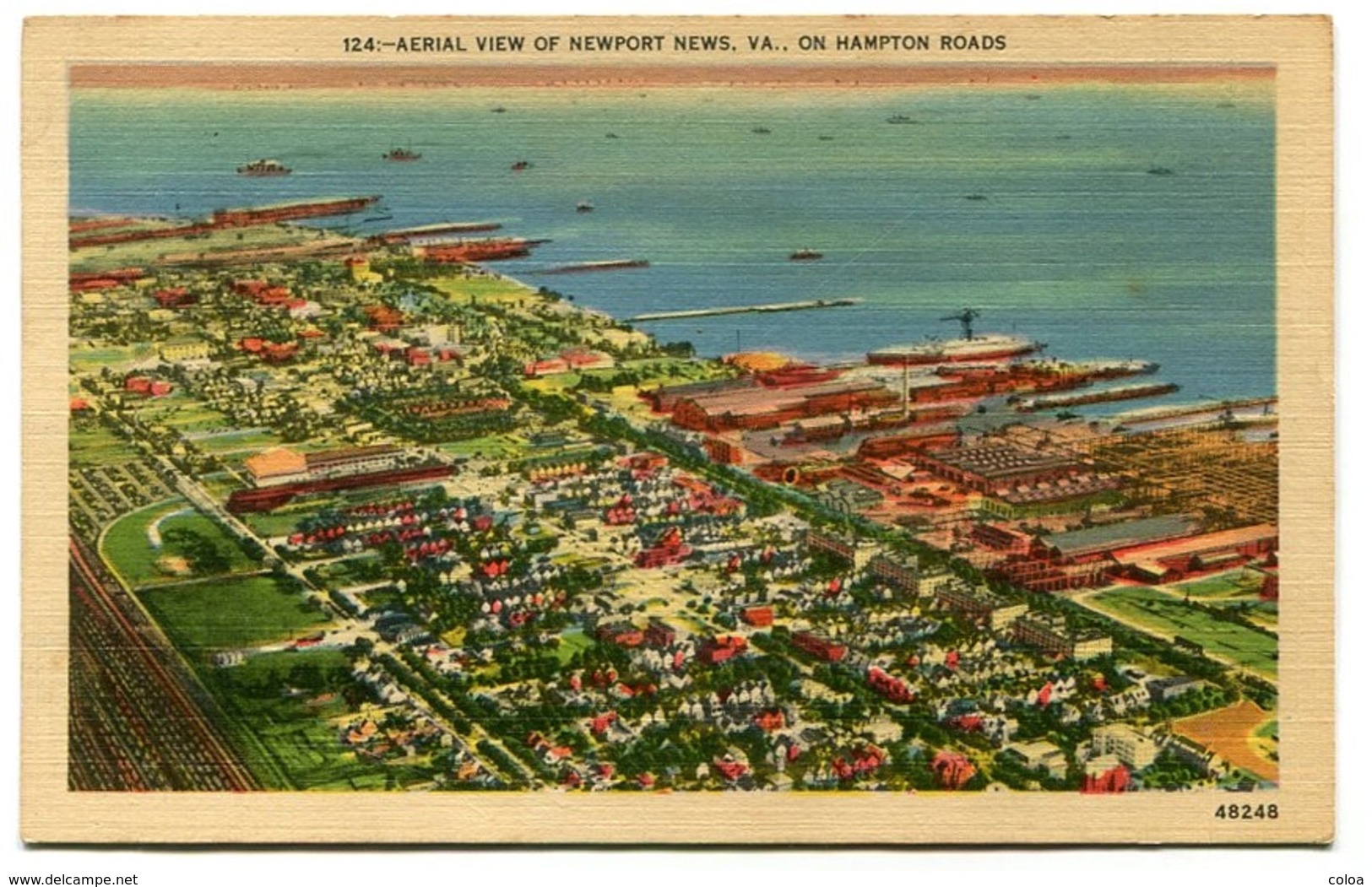 Aerial View Of Newport News VA. On Hampton Roads - Newport News
