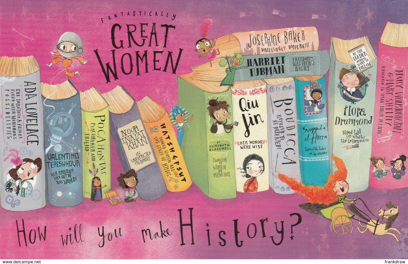 Postcard - Great Women By Kate Pankhurst - How Will You Make History - New - Famous Ladies