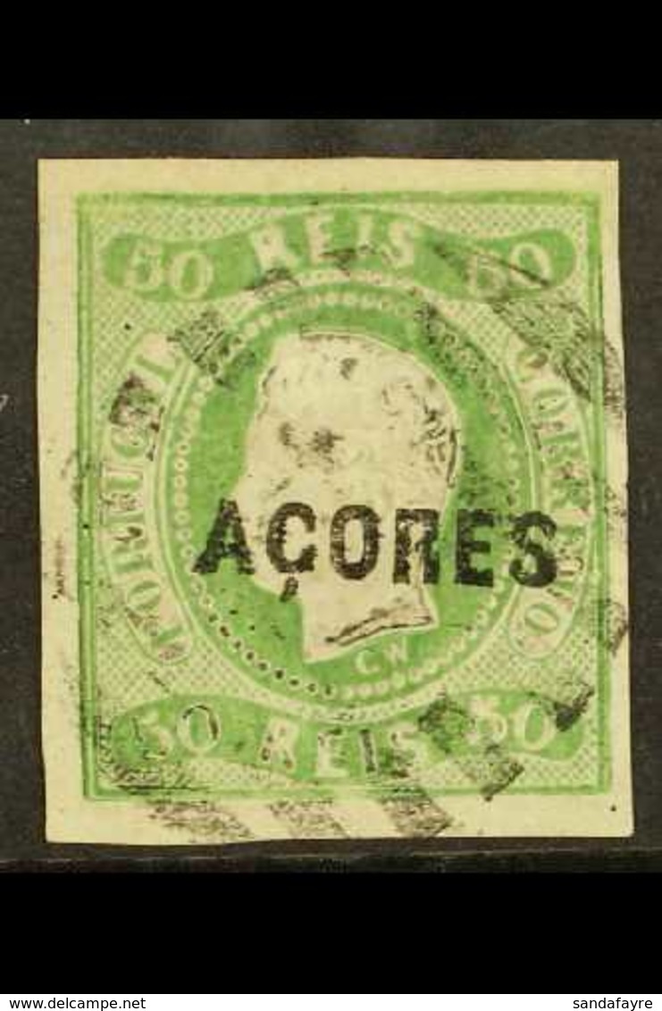 AZORES  1868-70 50r Green Imperf With 4 Large Margins, SG 4, Very Fine Used For More Images, Please Visit Http://www.san - Sonstige & Ohne Zuordnung