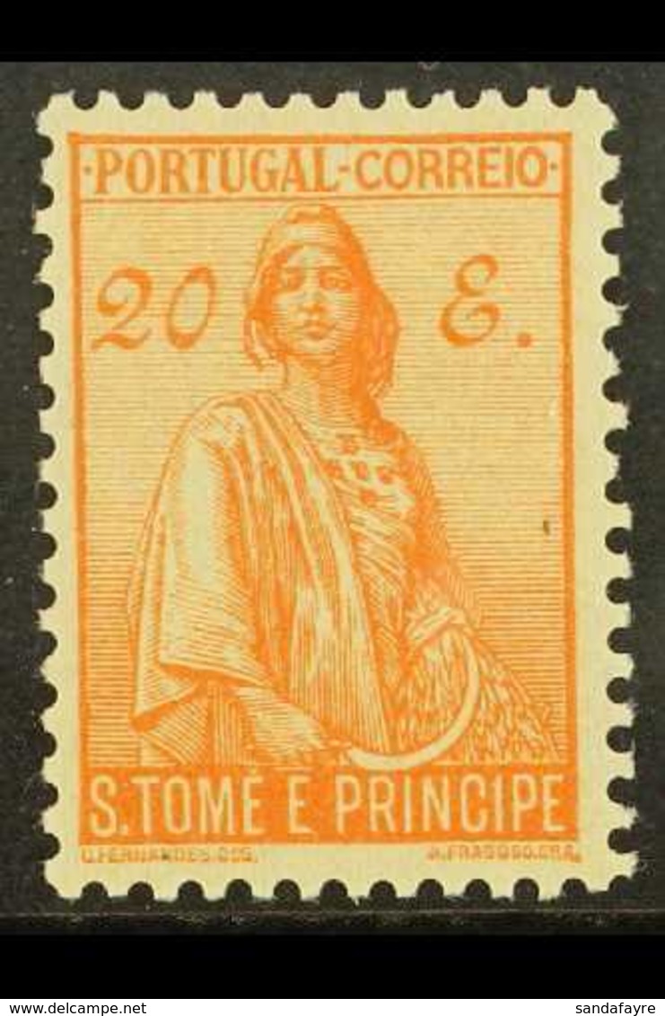 ST THOMAS & PRINCE ISLANDS  1934 20E Orange "Ceres", SG 343, Very Fine Mint For More Images, Please Visit Http://www.san - Sonstige & Ohne Zuordnung