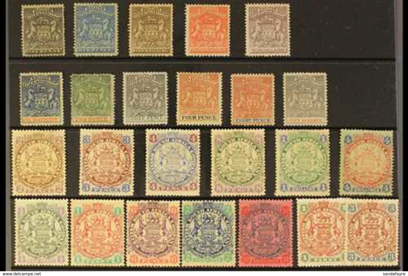 1892-1897 MINT BSAC "ARMS" ASSEMBLY.  An ALL DIFFERENT Mint Selection Presented On A Stock Card That Includes 1892-93 Si - Sonstige & Ohne Zuordnung