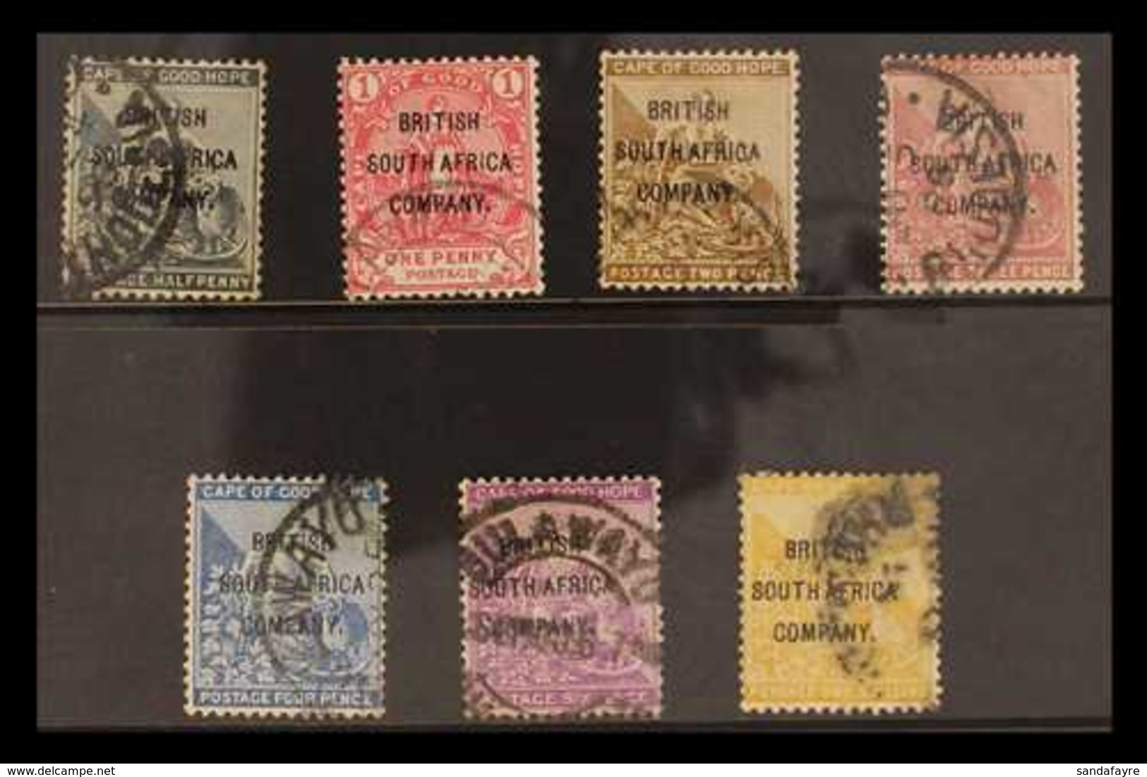 1896  Overprints On Cape Of Good Hope Set, SG 58/64, Cds Used, The 1s A Little Smudged. (7 Stamps) For More Images, Plea - Sonstige & Ohne Zuordnung