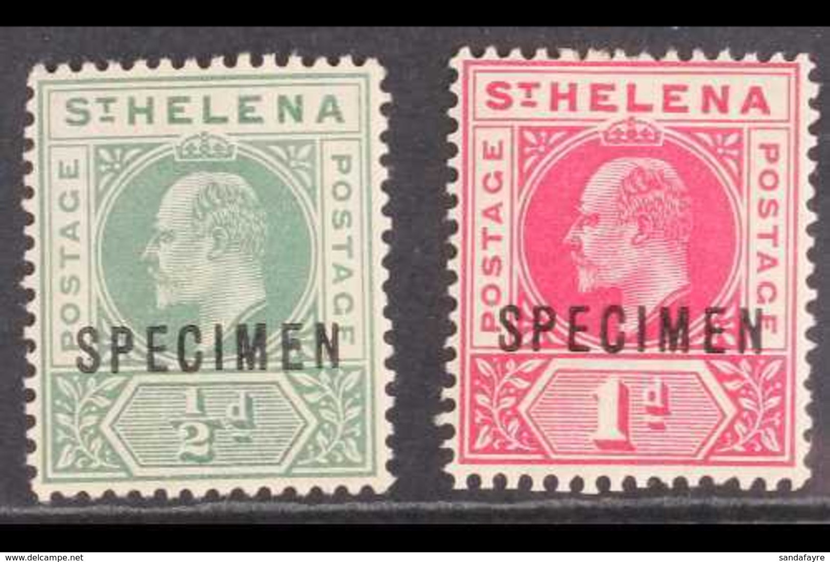 1902 SPECIMENS.  KEVII Definitive Complete Set, Overprinted "SPECIMEN", SG 53s/54s, Very Fine Mint (2 Stamps) For More I - St. Helena