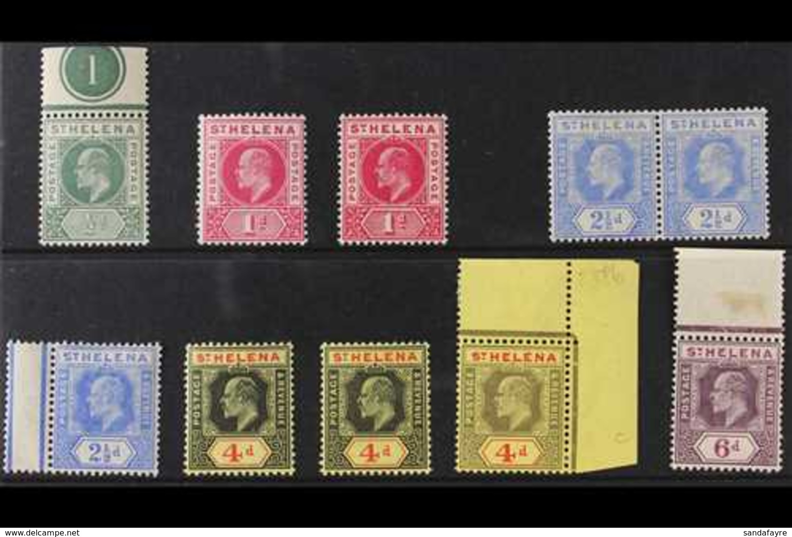 1902-11 NHM DEFINITIVES.  An Attractive Selection Of KEVII Definitives Presented On A Stock Card That Includes The 1902  - St. Helena