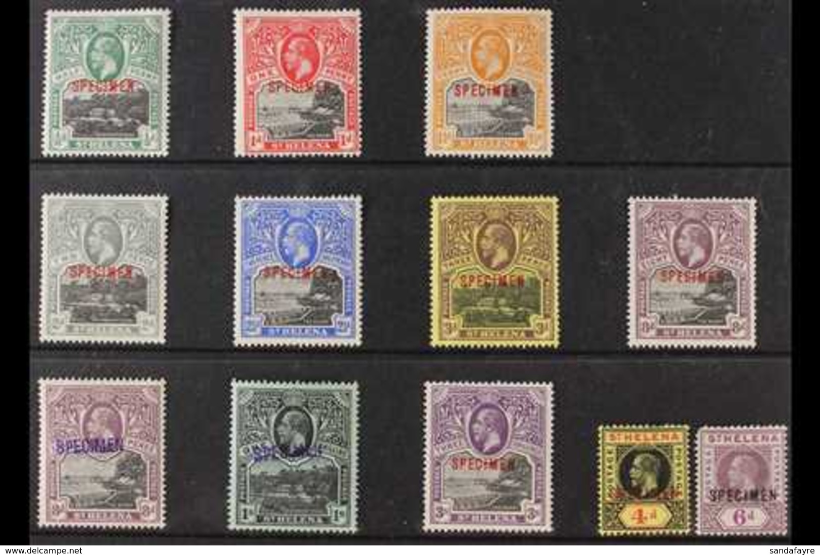 1912-13 KGV SPECIMENS COLLECTION.  An ALL DIFFERENT Mint Collection Of Overprinted & Handstamped "SPECIMEN" Issues Prese - St. Helena