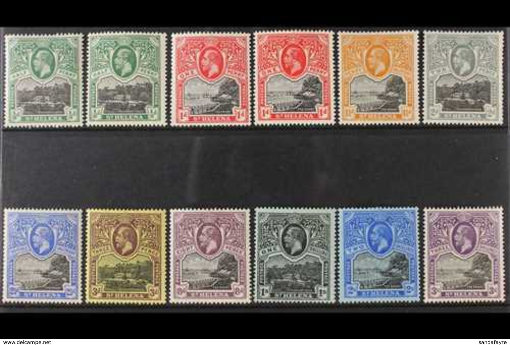 1912-16  Pictorial Definitive Complete Set, Plus ½d Black & Green On Thick Paper & 1d Shade, SG 72/81, 3s Is Never Hinge - Saint Helena Island