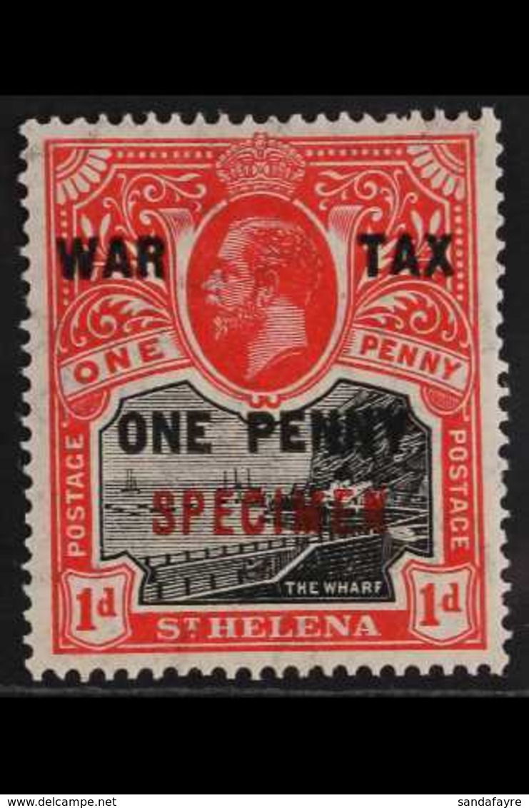 1916  1d + 1d Black & Scarlet, Overprinted "SPECIMEN", SG 87s, Fine Mint For More Images, Please Visit Http://www.sandaf - St. Helena