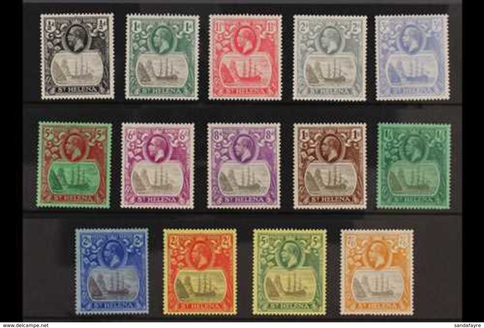 1922-37  "Badge Of St Helena" (watermark Multi Script CA) Set Complete From ½d To 7s6d, SG 97/111 Very Fine Mint. (14 St - St. Helena