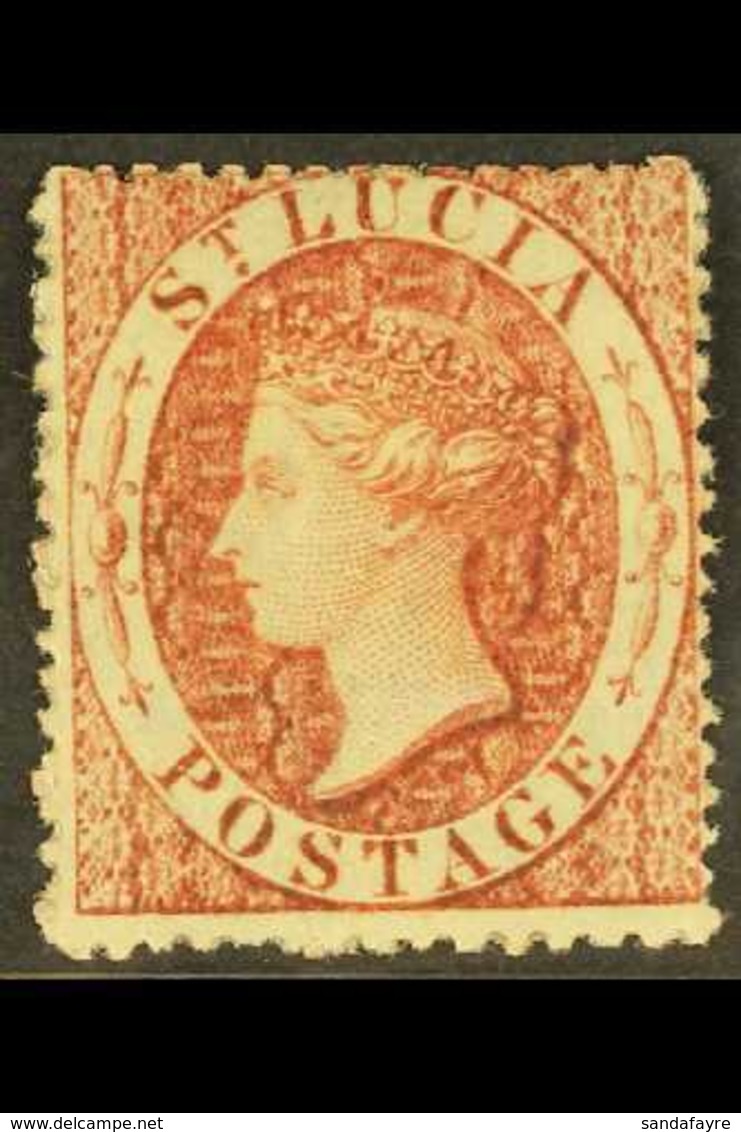 1860  (1d) Rose Red, SG 1, Fine Mint Large Part Og. For More Images, Please Visit Http://www.sandafayre.com/itemdetails. - St.Lucia (...-1978)