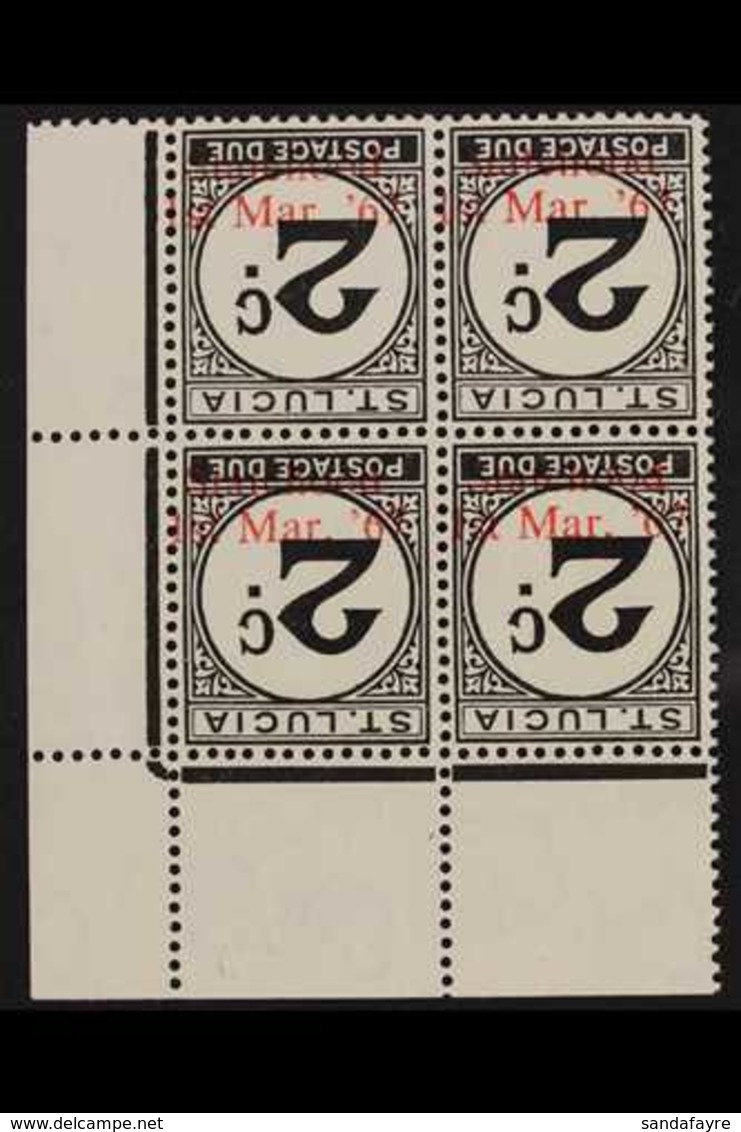 POSTAGE DUE  1967 Overprinted "Statehood / 1st Mar '67" In Red (See Footnote Below SG D12 In SG Part One) On 2c Black (S - St.Lucia (...-1978)