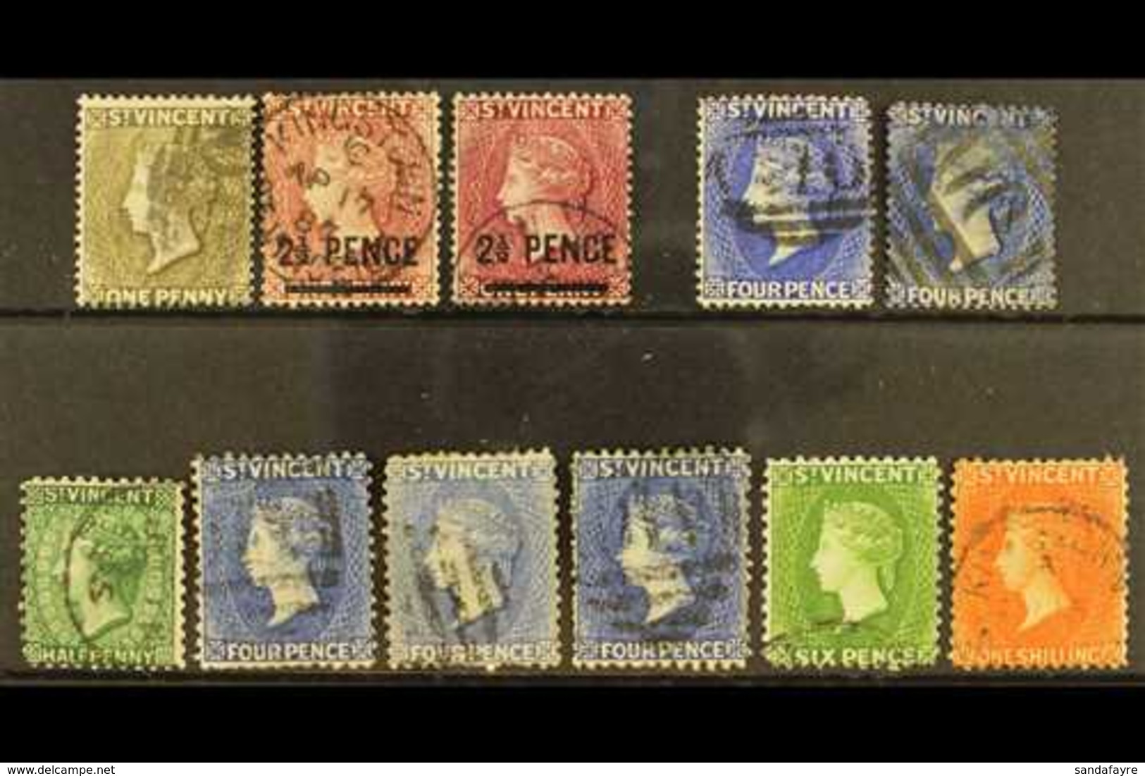 1882-1884 USED SELECTION  An Attractive Group, Good Quality And Neatly Presented, We See 1882-83 Set With 1d Drab, 2½d O - St.Vincent (...-1979)