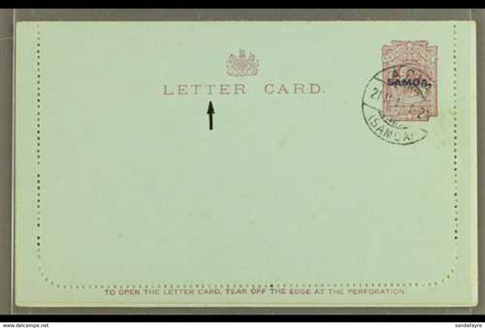 1914 LETTER CARD  1d Dull Claret On Blue, Inscription 94mm, H&G 1a, Cancelled To Order With Apia 21.11.14 C.d.s. Postmar - Samoa (Staat)