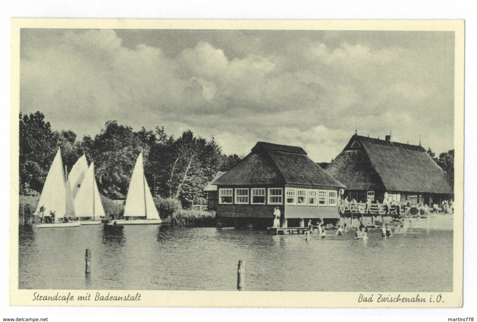 Bad Zwischenahn I.O. Strandcafe Mit Badeanstalt Ammerland Ansichtskarte - Bad Zwischenahn