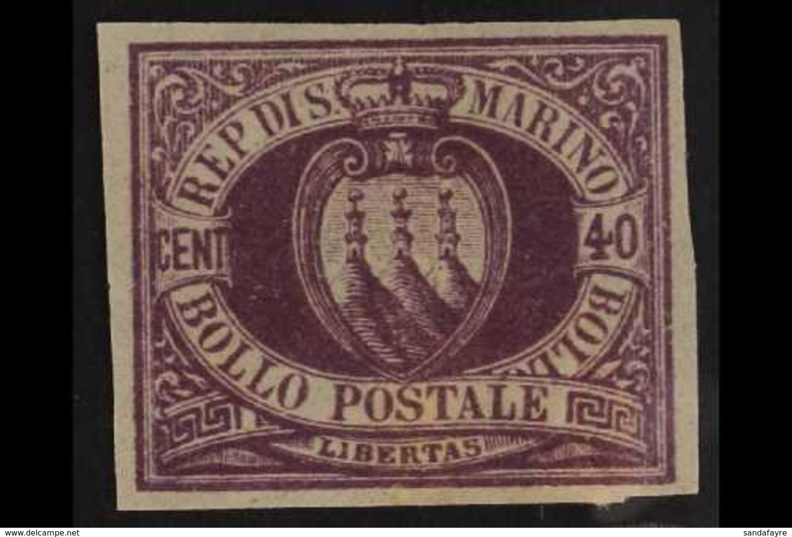 1877  40c Deep Lilac, "Arms", Proof, Sass P7, Very Fine And Fresh. For More Images, Please Visit Http://www.sandafayre.c - Otros & Sin Clasificación