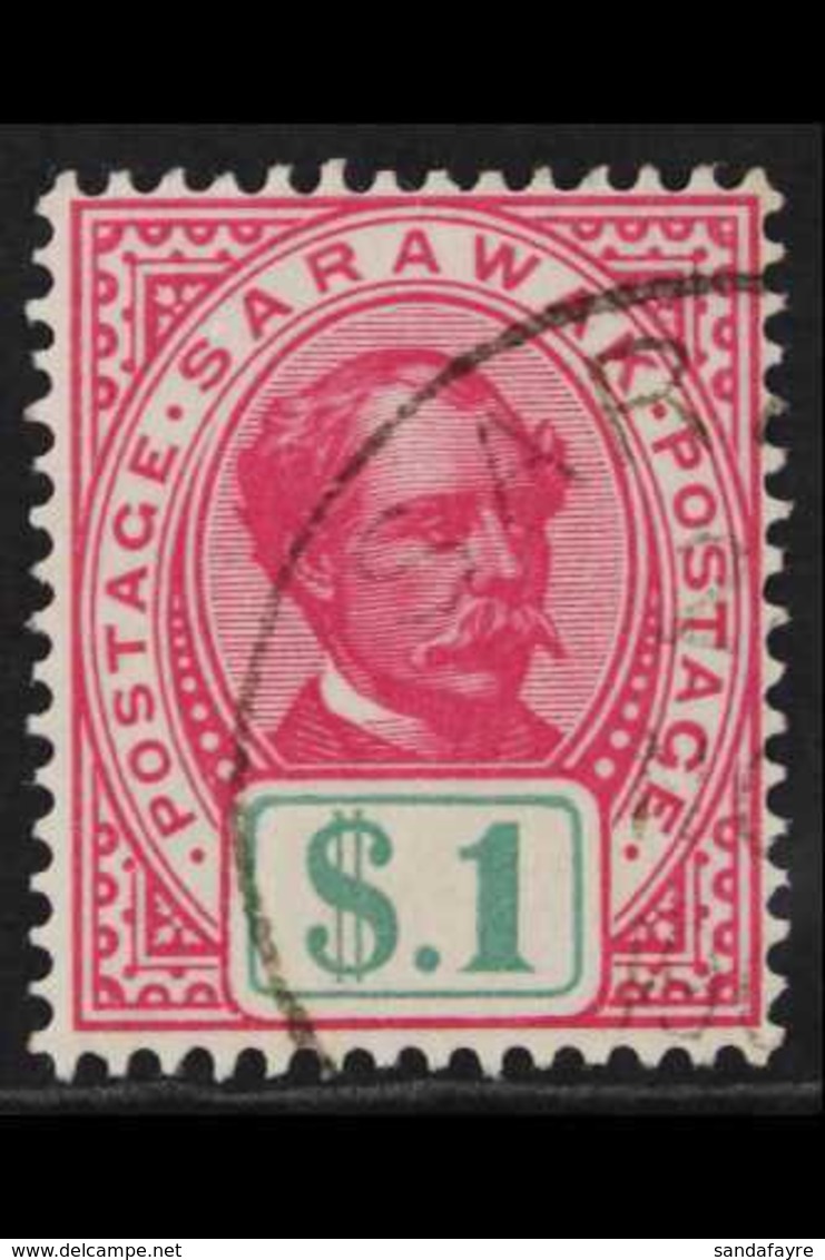 1899-1908  $1 Rose Carmine & Green, SG 47, Very Fine Used For More Images, Please Visit Http://www.sandafayre.com/itemde - Sarawak (...-1963)