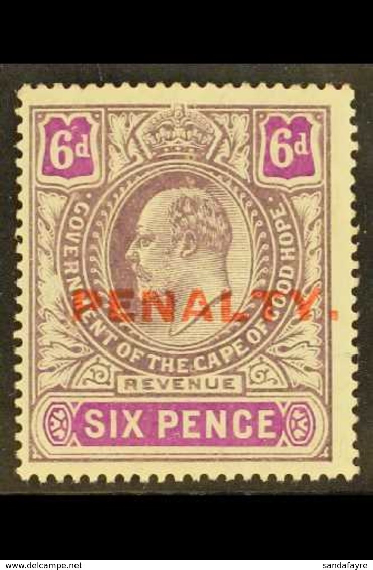 CAPE OF GOOD HOPE  REVENUE - 1911 6d Purple & Magenta, Ovptd "PENALTY" Barefoot 2, Never Hinged Mint. For More Images, P - Ohne Zuordnung