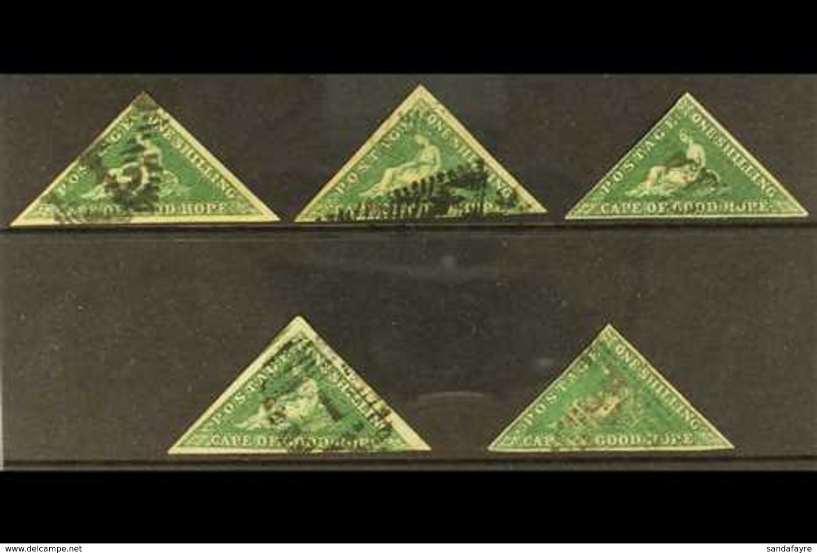 CAPE OF GOOD HOPE  1855 1s Deep Dark Green, SG 8b, Good To Fine Used Selection  With Shades And Some Small Faults. Cat £ - Ohne Zuordnung