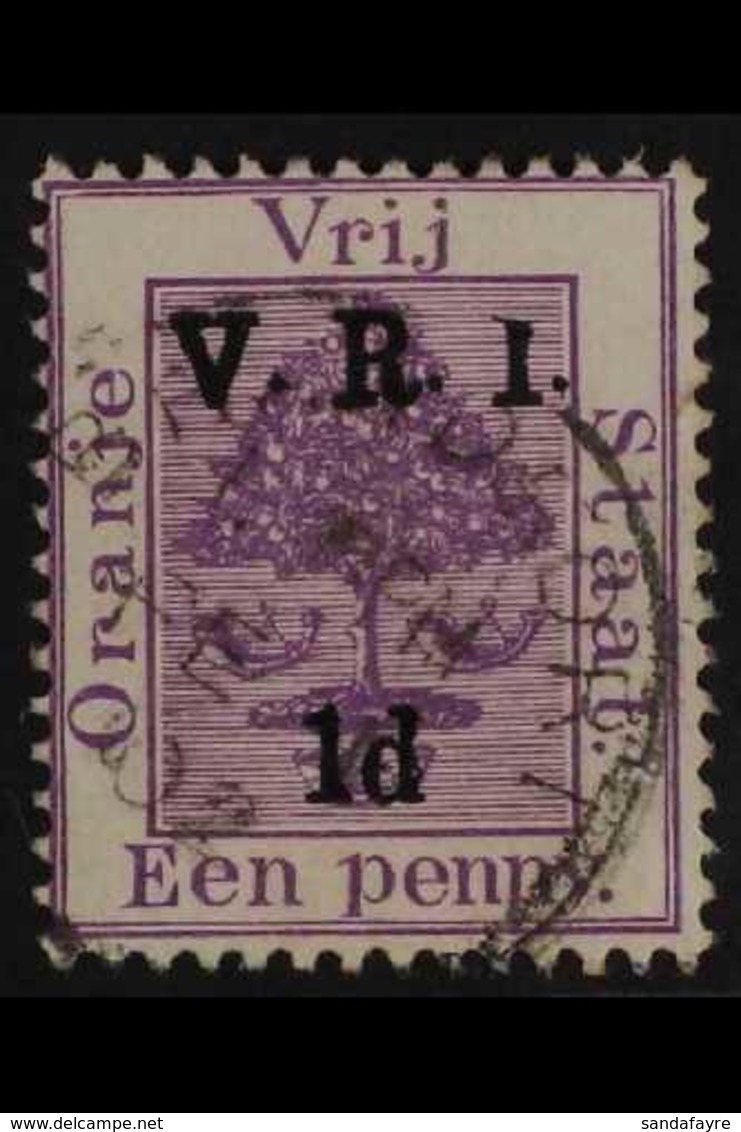 ORANGE FREE STATE  1900 1d On 1d Purple, Raised Stops, Variety "Short Figure I", SG 113J, Very Fine Used. For More Image - Ohne Zuordnung