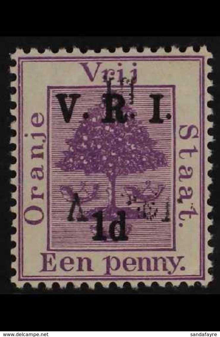 ORANGE FREE STATE  1900 1d On 1d Purple, Raised Stops, SG 113, Variety "surcharge Double, One Inverted And Reversed", Ve - Ohne Zuordnung