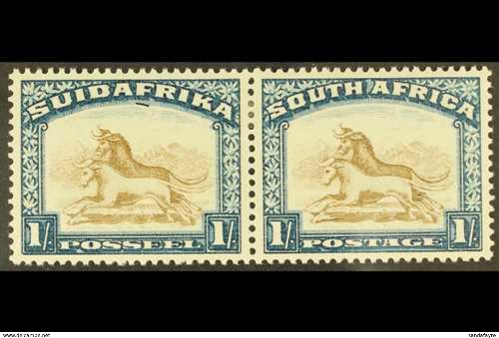 1930-44  1s Brown & Deep Blue, Wmk Inverted, Blue Line Under "F" Of "SUIDAFRIKA," Union Handbook V5, SG 48bw, Fine Mint. - Ohne Zuordnung