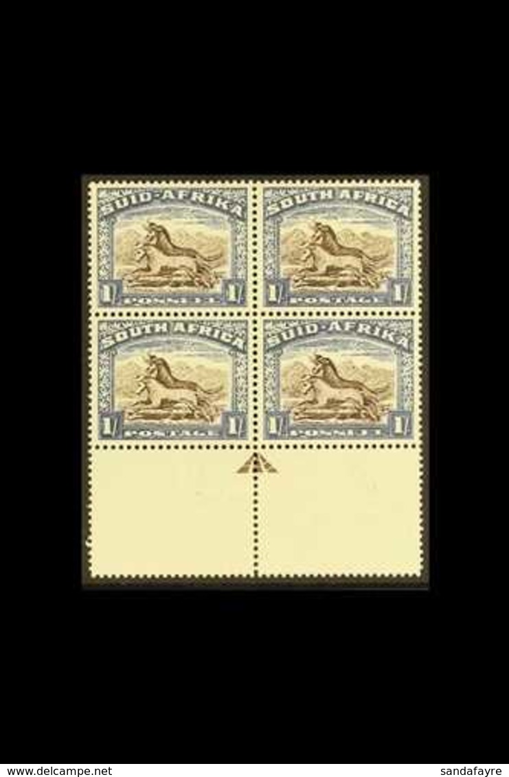 1933-48  1s Sepia-brown & Grey-blue, Issue 4, Lower Marginal, (brown) ARROW BLOCK OF 4 , SG 62, Never Hinged Mint. For M - Ohne Zuordnung