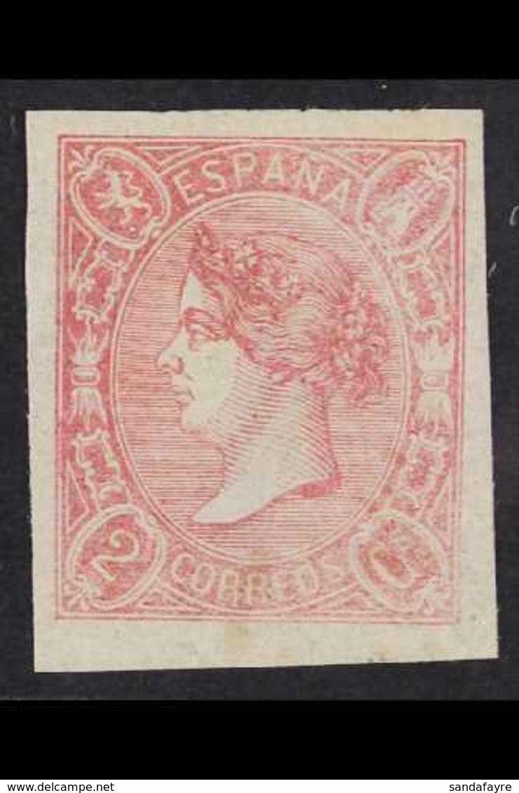 1865  Imperf 2c Rose (Edifil 69, Scott 67, SG 81), Very Fine Mint. For More Images, Please Visit Http://www.sandafayre.c - Other & Unclassified