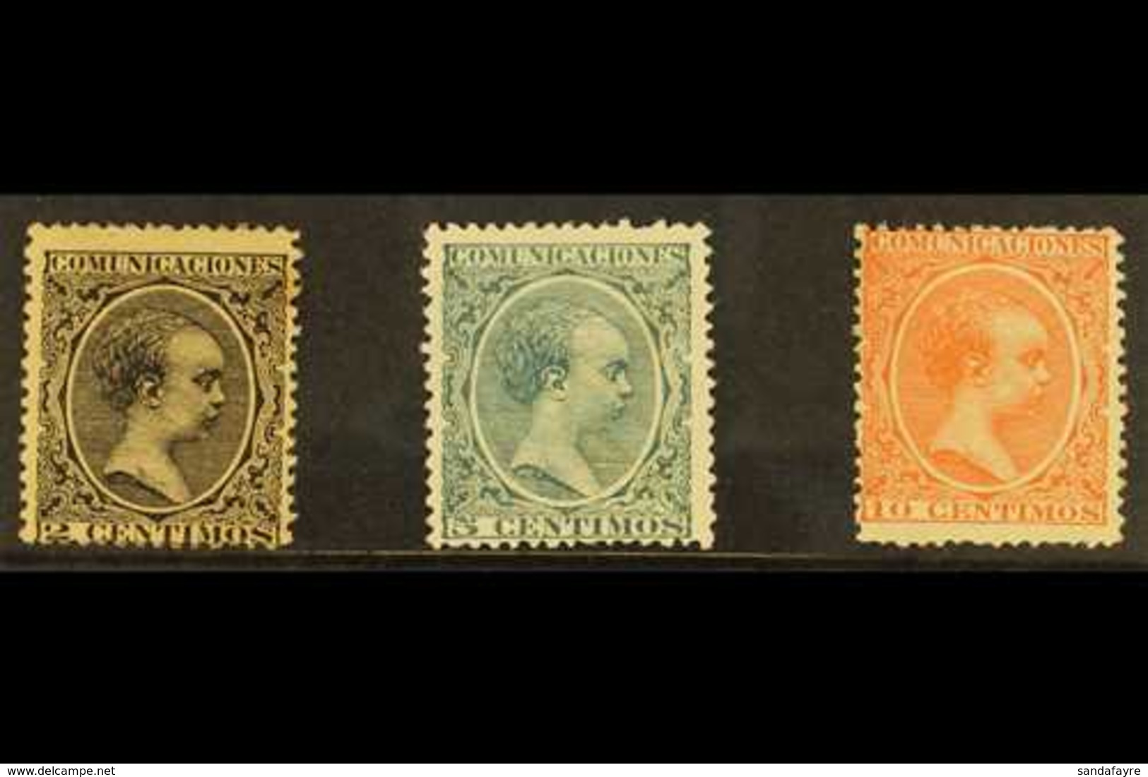 1899  Alphonso "New Colours" Set, SG 289/291, Mint, The 2c With Gum Toning, But The 5c Deep Bluish-green And 10c Orange- - Sonstige & Ohne Zuordnung