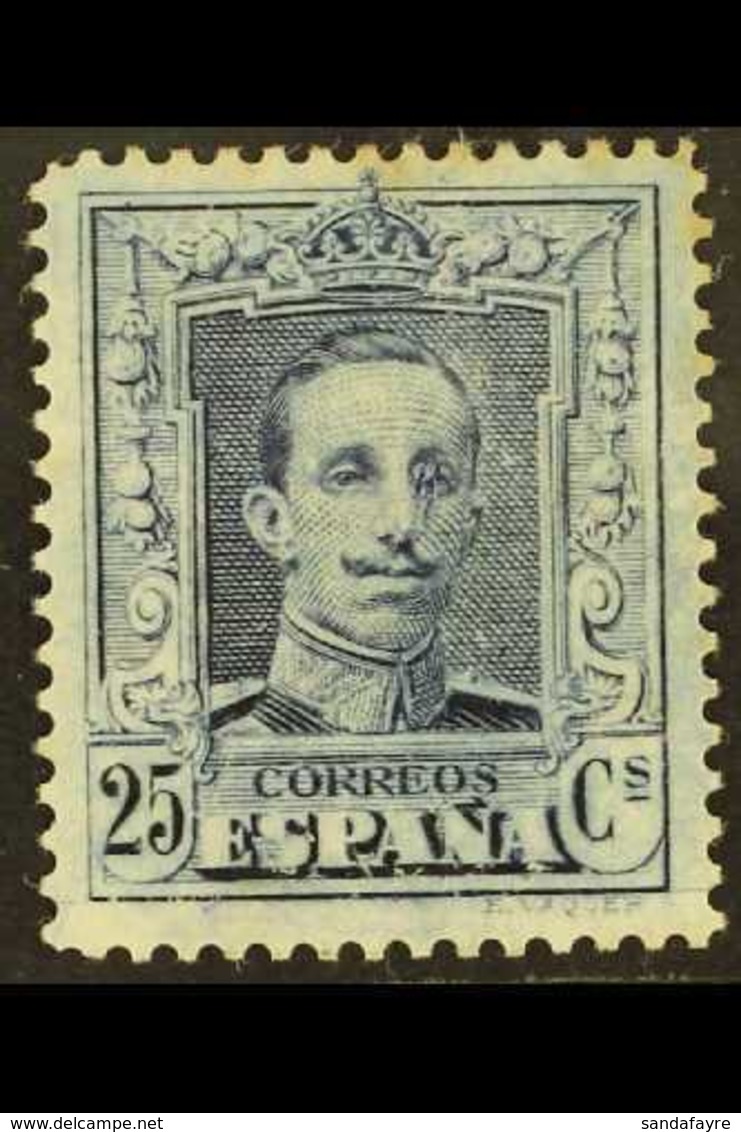 1922-29  25c Blue Alphonso, Die II, Perf 14, Unissued, Edifil NE24, Mint With Some Perf Toning.  For More Images, Please - Sonstige & Ohne Zuordnung