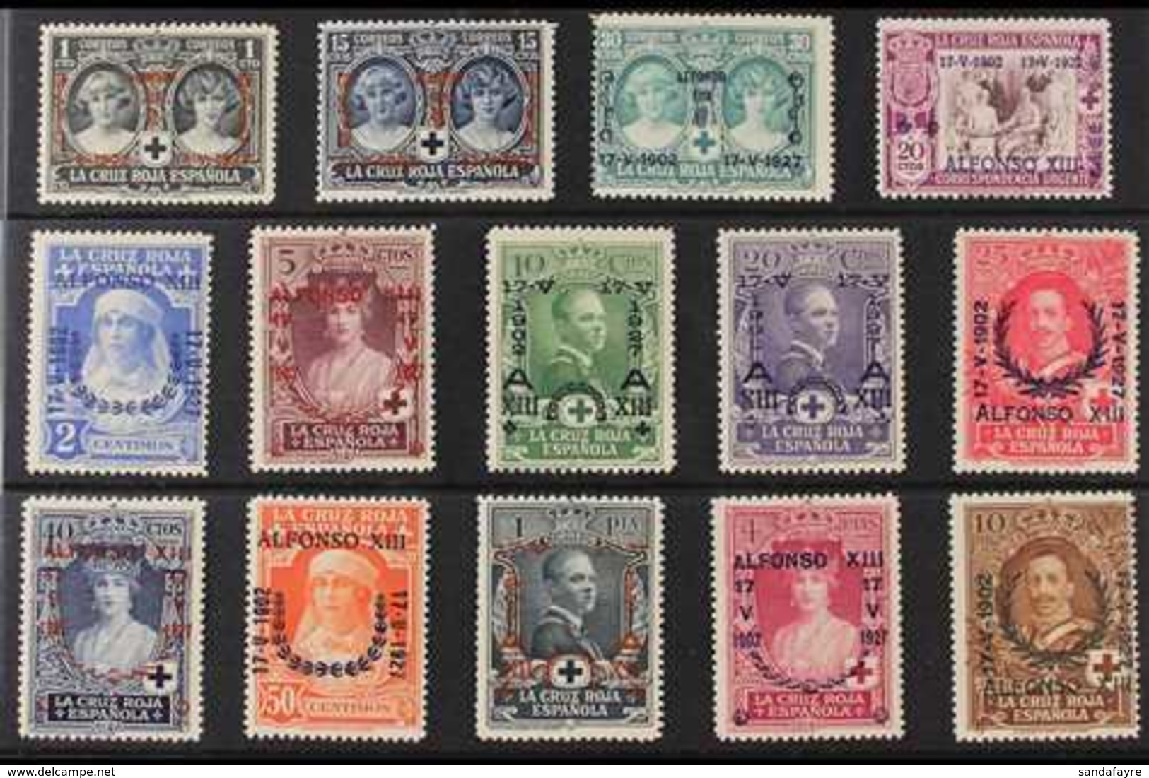 1927  25th Anniversary Of Coronation (Postage And Express) Complete Set (Edifil 349/62, Scott B19/31 & B54, SG 417/29 &  - Other & Unclassified