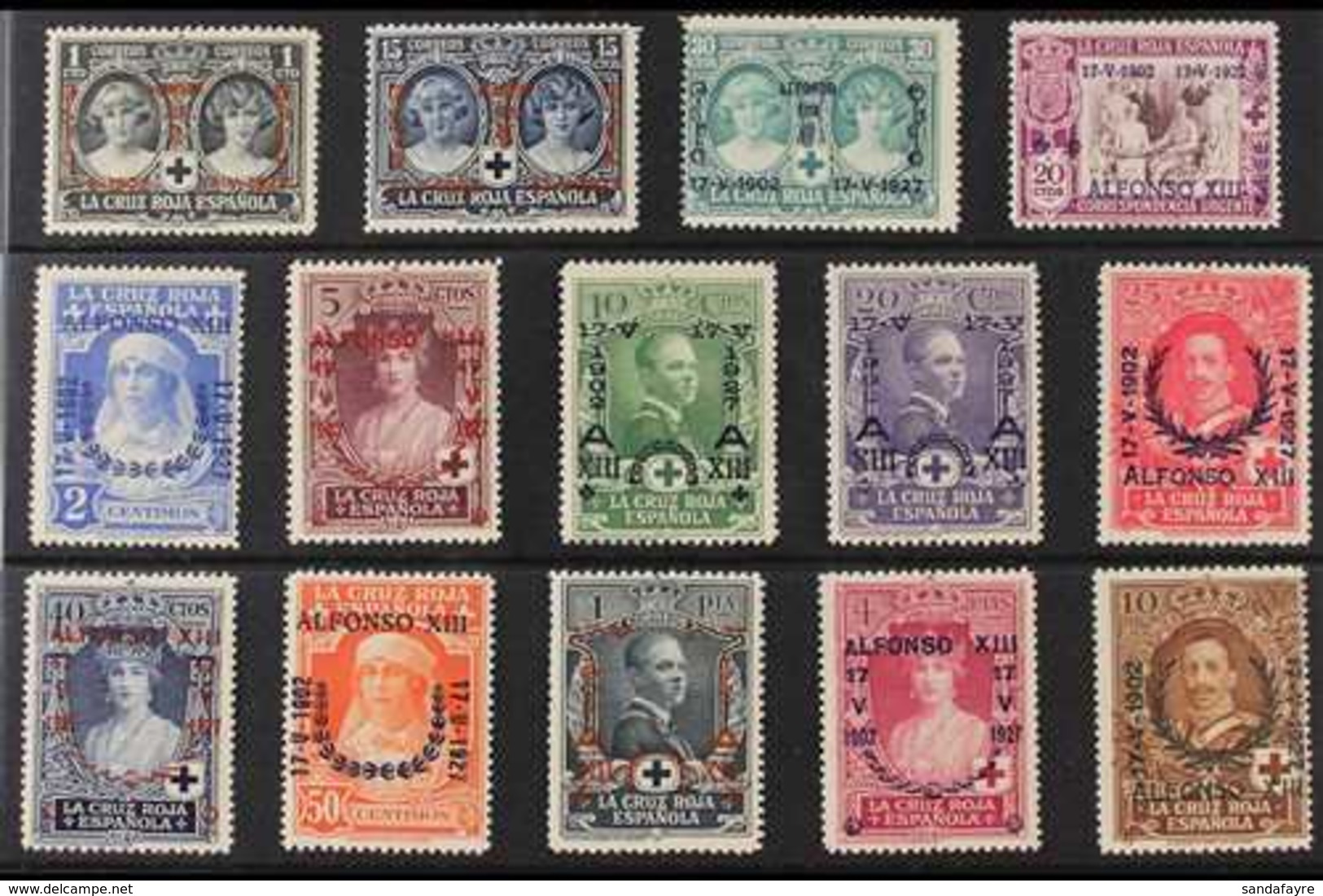 1927  25th Anniversary Of Coronation (Postage And Express) Complete Set (Edifil 349/62, Scott B19/31 & B54, SG 417/29 &  - Sonstige & Ohne Zuordnung