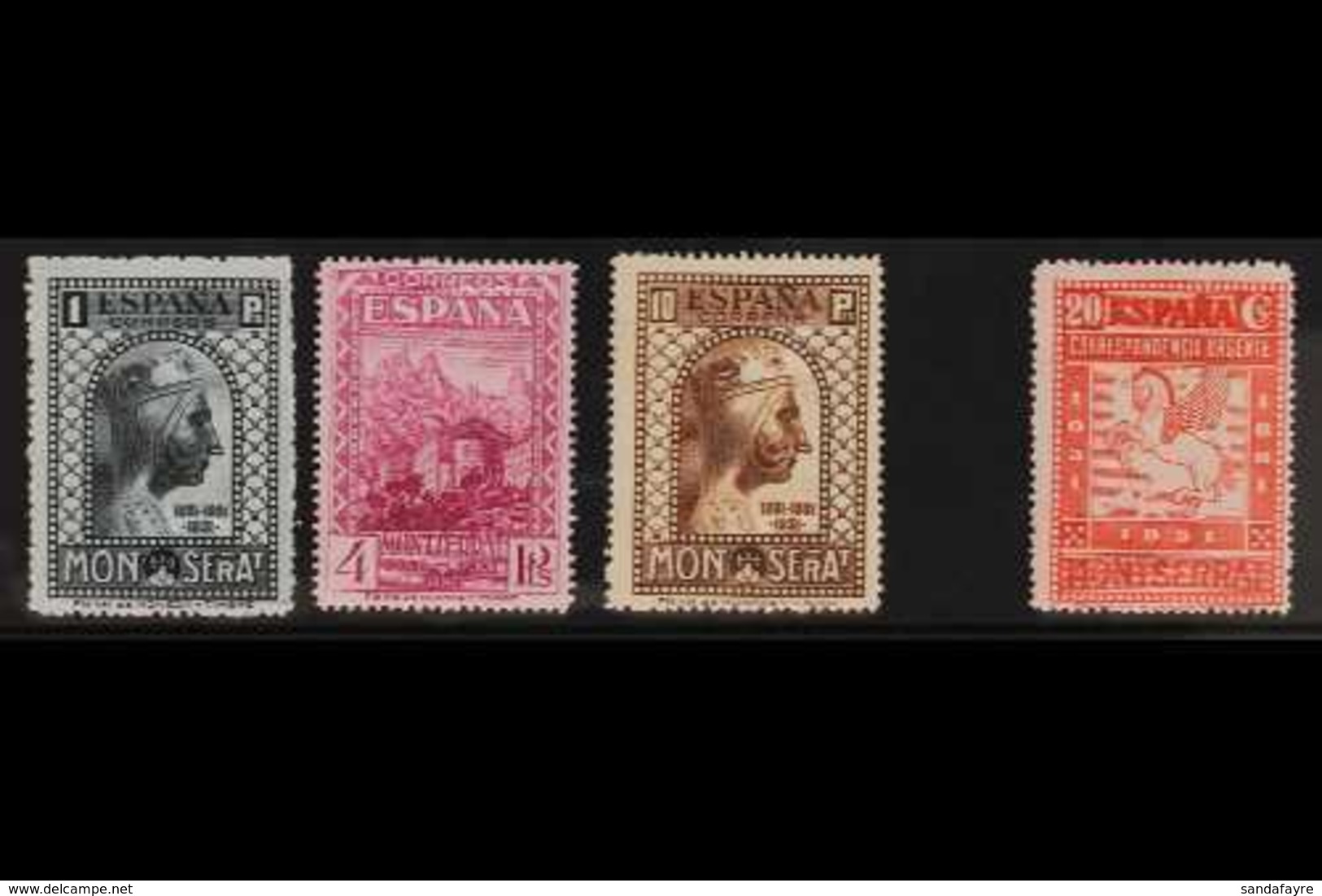 1931  Montserrat Monastery Perf 14 Special Printing complete Postage Set, Plus 20c Express Stamp, All With "A000,000" (= - Sonstige & Ohne Zuordnung