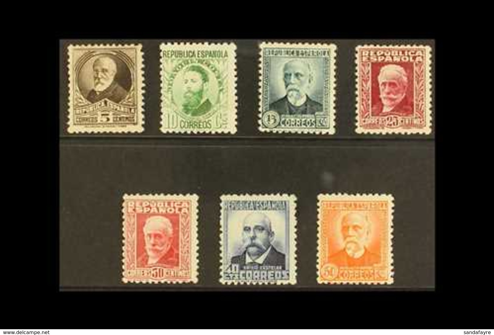 1931-32  Portraits With Control Figures On Back Complete Set (Michel 618/25 I A, SG 731A/37A, Edifil 655/61), Fine Mint, - Sonstige & Ohne Zuordnung