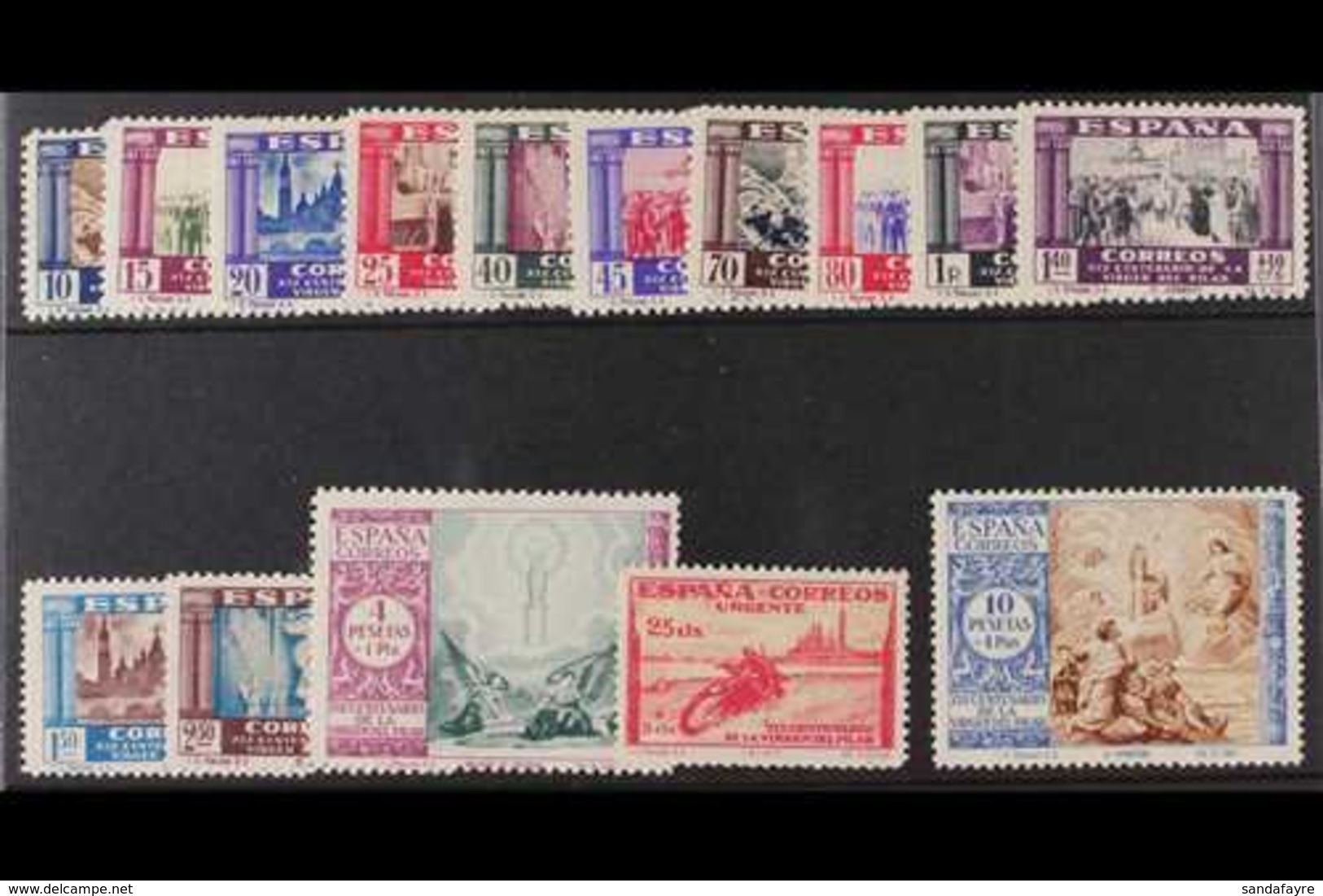 1940  19th Centenary Of The Virgin Of Pillar (Postage And Special Delivery) Complete Set (Edifil 889/903, Scott B109/22  - Other & Unclassified
