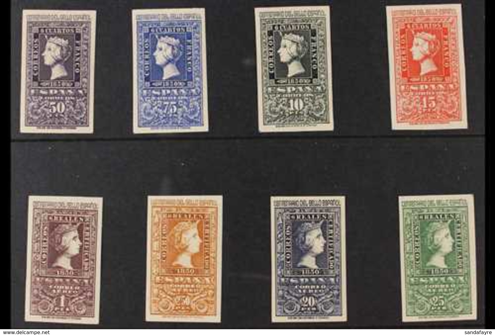 1950  Stamp Centenary (Postage And Air) Complete Set (Edifil 1075/82, Scott 776/79 & C127/30, SG 1141/48), Very Fine Min - Other & Unclassified